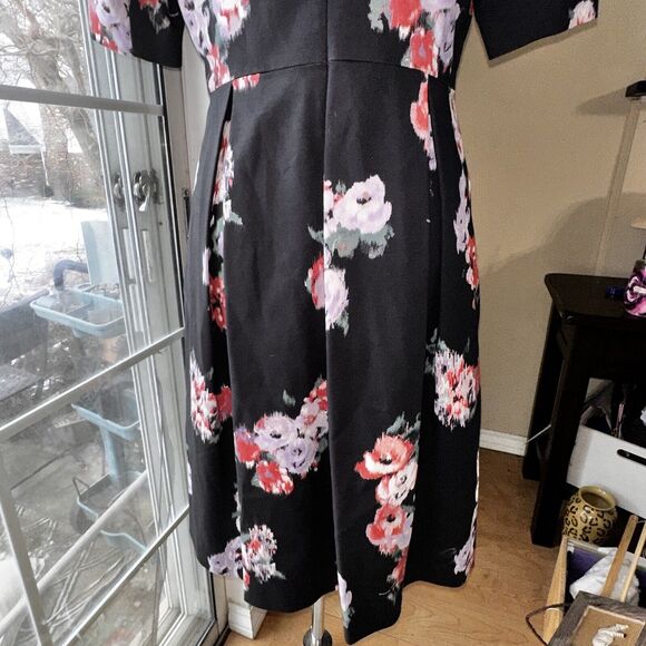 NWT Brooks Brothers Ponte Rose Dark Navy Party Dress Fit Flare Size 10 $228 - Picture 13 of 16